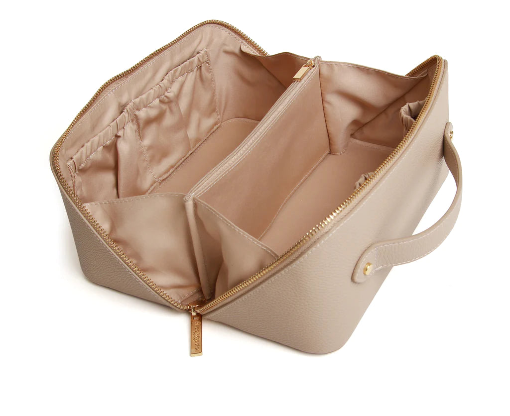 Alice Wheeler London Mini Train Case, Beauty Case, Stone