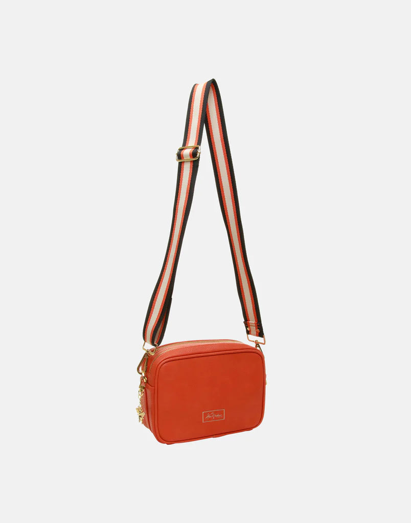 Alice Wheeler Soho Double Zipped Camera Cross Body Bag Orange Serendipity House