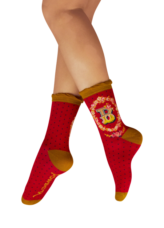 Powder Initial Socks - B