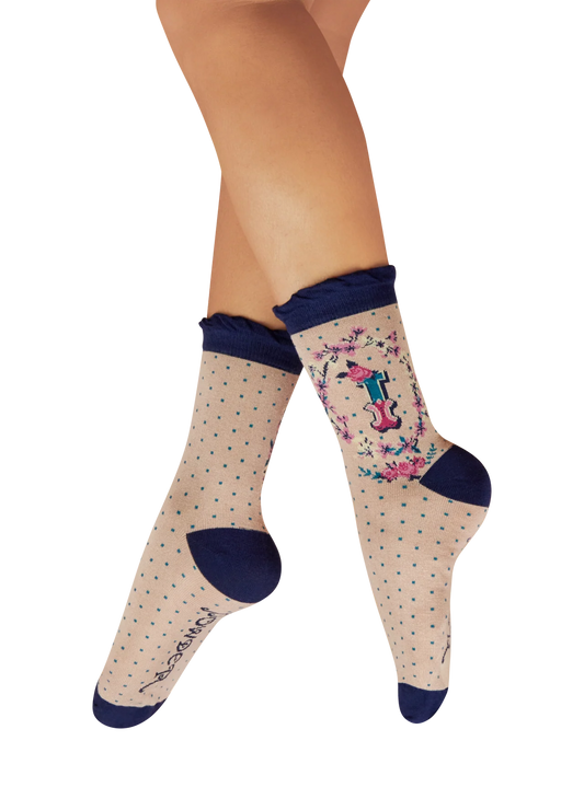 Powder Initial Socks - I