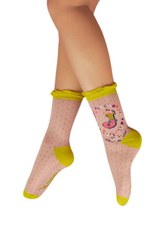 Powder Initial Socks - J