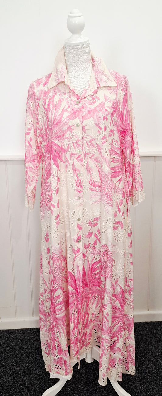 Broderie Anglaise Maxi shirt Dress