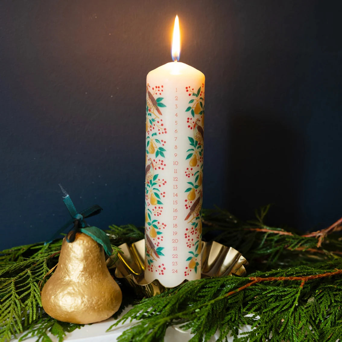 Talking Tables Partridge Pillar Advent Candle
