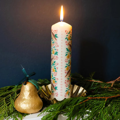 Talking Tables Partridge Pillar Advent Candle