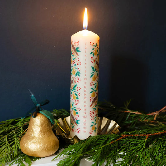 Talking Tables Partridge Pillar Advent Candle
