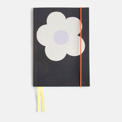 Caroline Gardner Charcoal Big Flower A5 Soft Cover Notebook