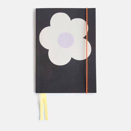 Caroline Gardner Charcoal Big Flower A5 Soft Cover Notebook