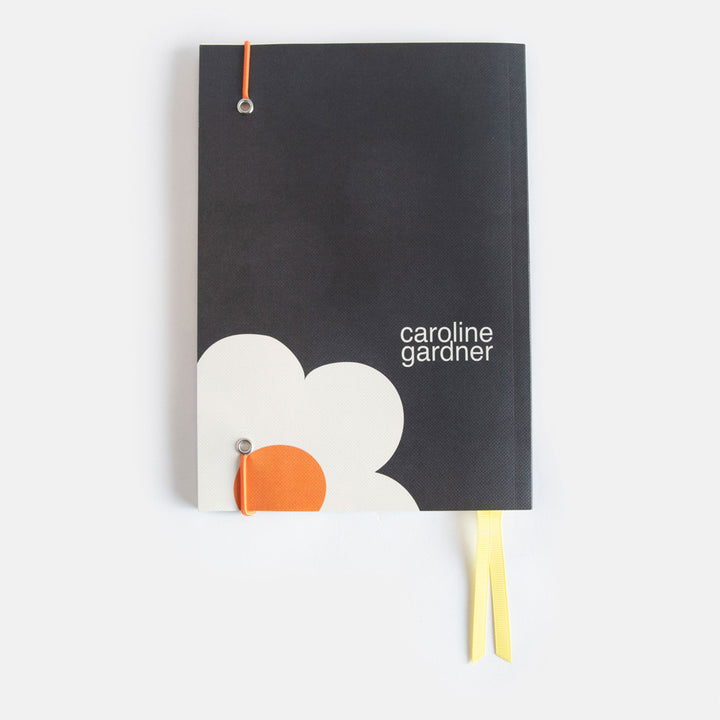 Caroline Gardner Charcoal Big Flower A5 Soft Cover Notebook