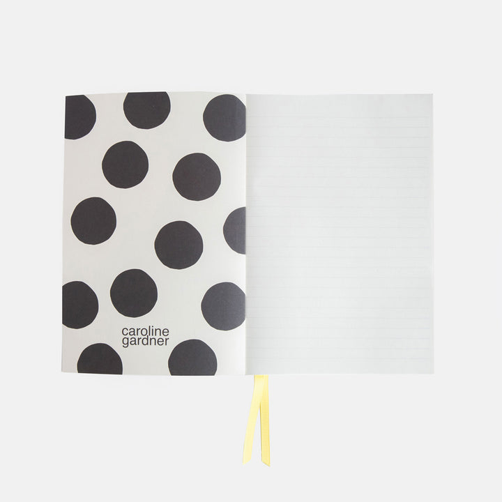 Caroline Gardner Charcoal Big Flower A5 Soft Cover Notebook