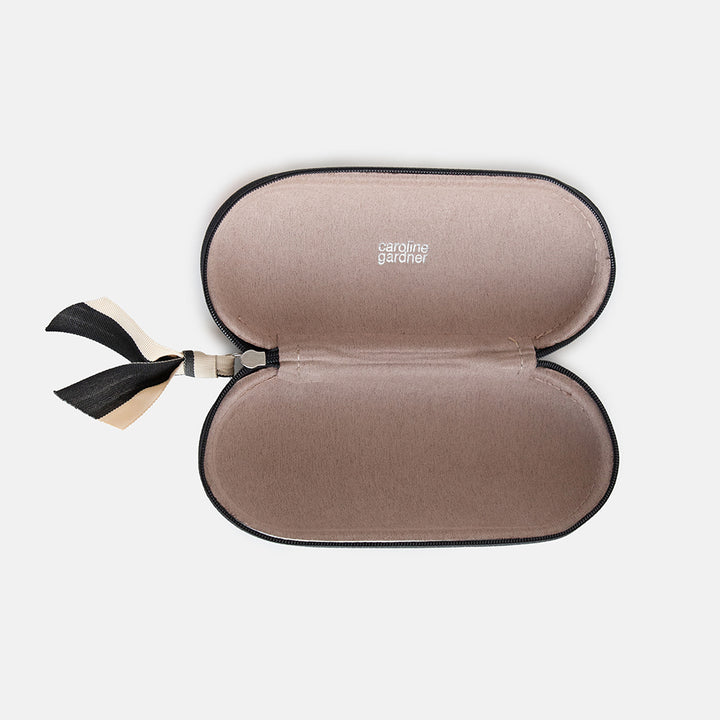 Caroline Gardner Multi Flower Charcoal Zip Around Glasses Case