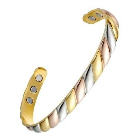 Equilibrium Triple Tone Design Copper Bangle