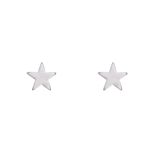 D & X Silver Plated Star Stud Earrings