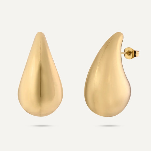 D & X Gold Plated Large Teardrop Earring