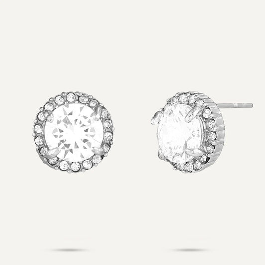 D & X White Gold Plated Crystal Earrings