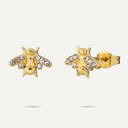 D & X Gold Plated Bee Earrings