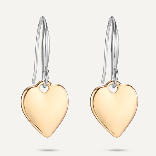 D & X Heart Drop Two tone Earrings