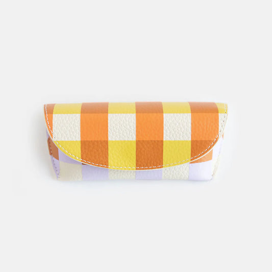 Caroline Gardner Flap Glasses Case Pastel  Multi Check