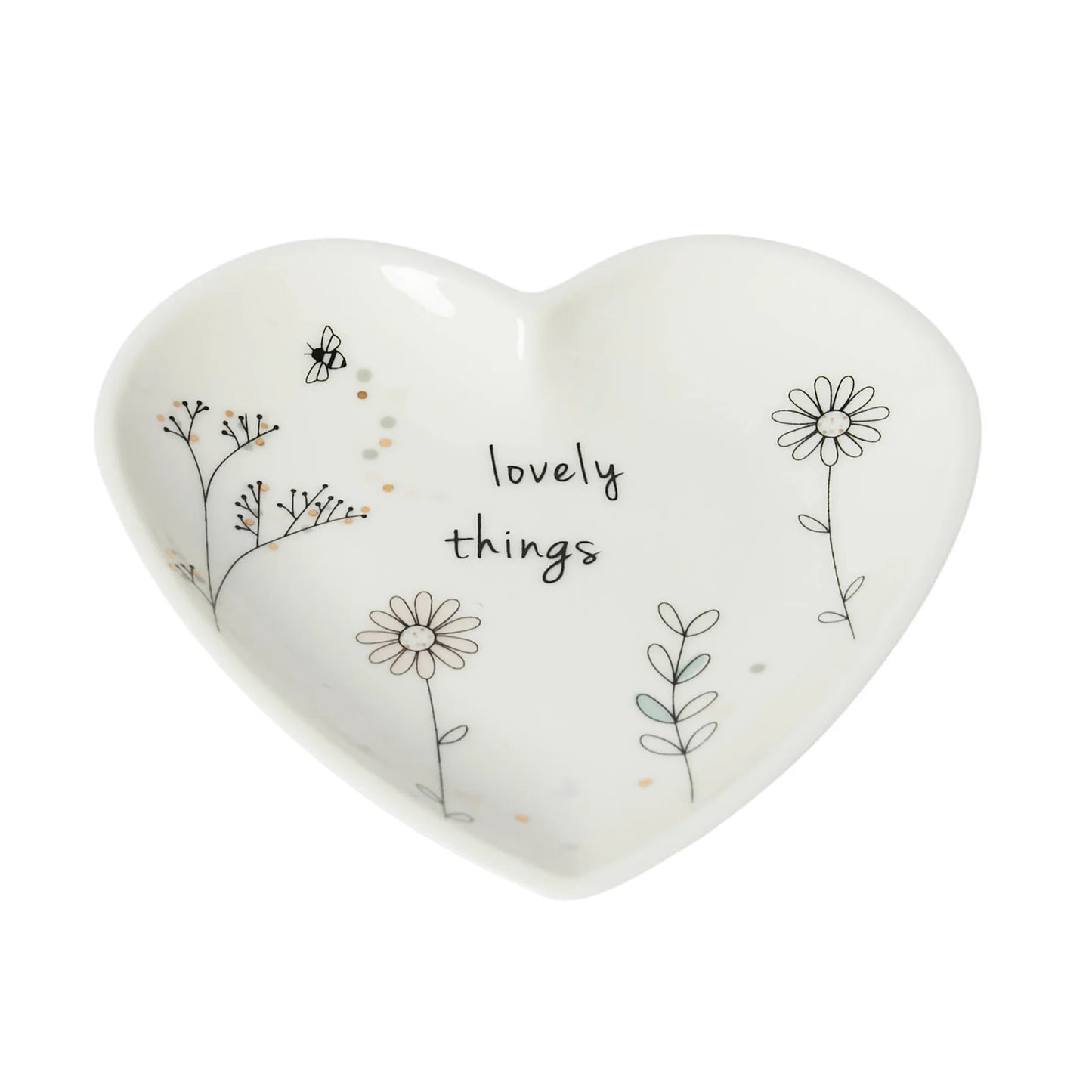 Belly Button Wild Flower Hearts Trinket Dish
