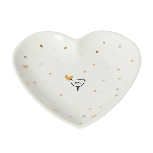 Belly Button Heart and Birds Trinket Dish