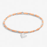 Joma Jewellery Boho Beads Bracelet in Orange & Silver Plating