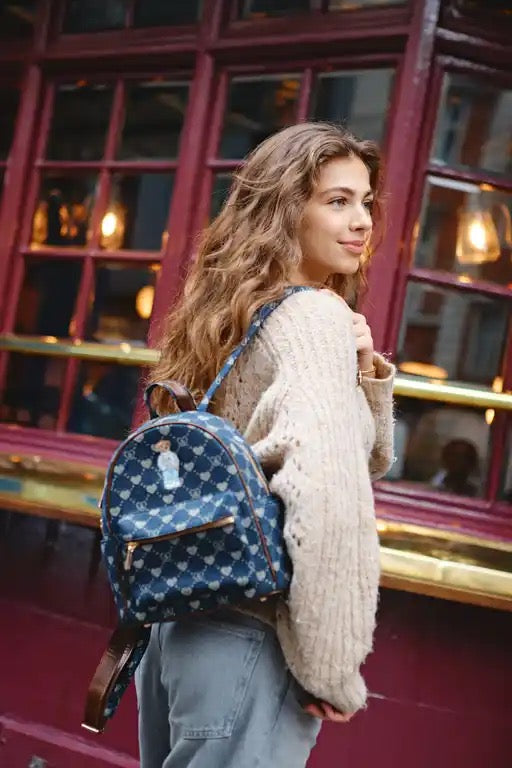 Signare Daypack/Rucksack in Monogram design with Teddy Bear Logo