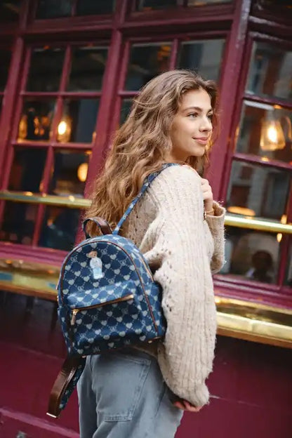 Signare Daypack/Rucksack in Monogram design with Teddy Bear Logo