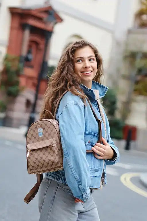 Signare Daypack/Rucksack in Monogram design with Teddy Bear Logo