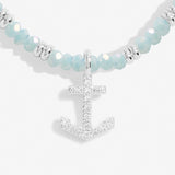 Joma Jewellery Boho Beads Anchor Bracelet in Blue & Silver Plating