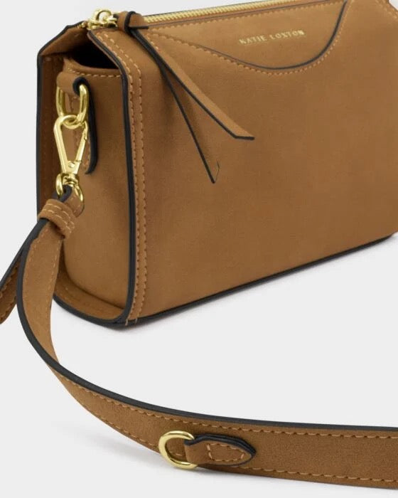 Katie Loxton Alba Caramel Faux Suede Crossbody Bag
