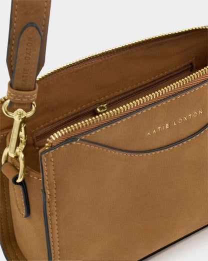 Katie Loxton Alba Caramel Faux Suede Crossbody Bag