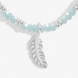 Joma Jewellery Boho Beads Feather Bracelet in Blue and Silver Plating