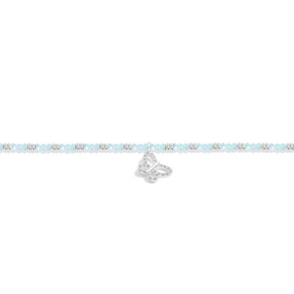 Joma Jewellery Boho Beads Butterfly Bracelet in Blue and Silver Plating