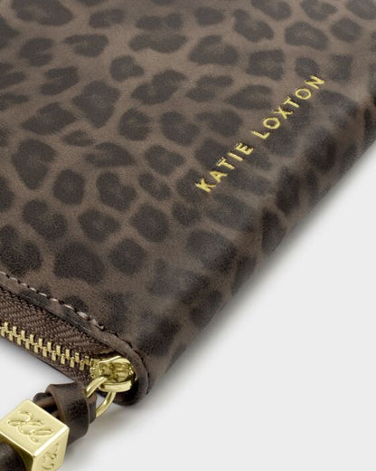 KATIE LOXTON Slim Jewellery Case - "Heart of Gold" in Leopard