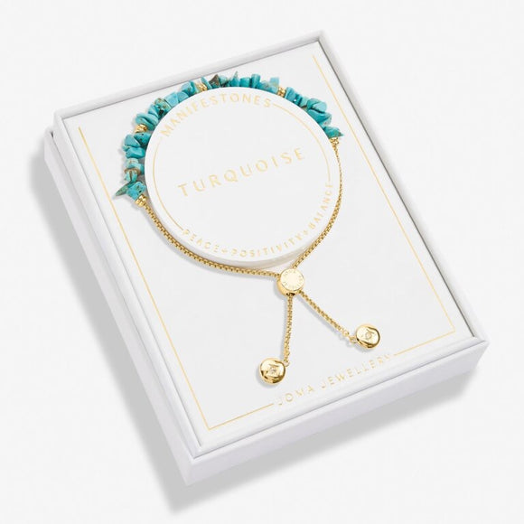 Joma Jewellery Manifestones Turquoise Bracelet in Gold Plating