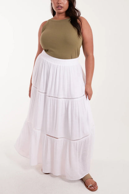 Ladder Trim Style Maxi Skirt