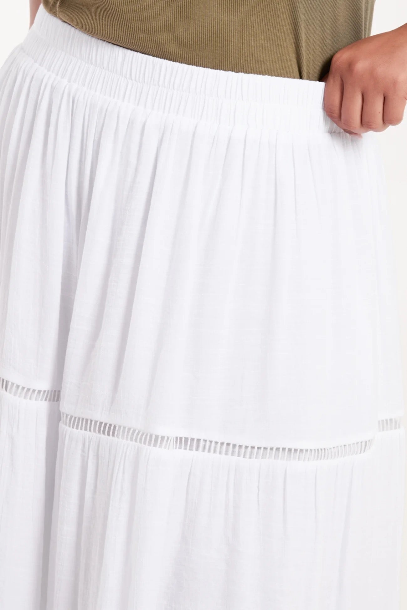 Ladder Trim Style Maxi Skirt