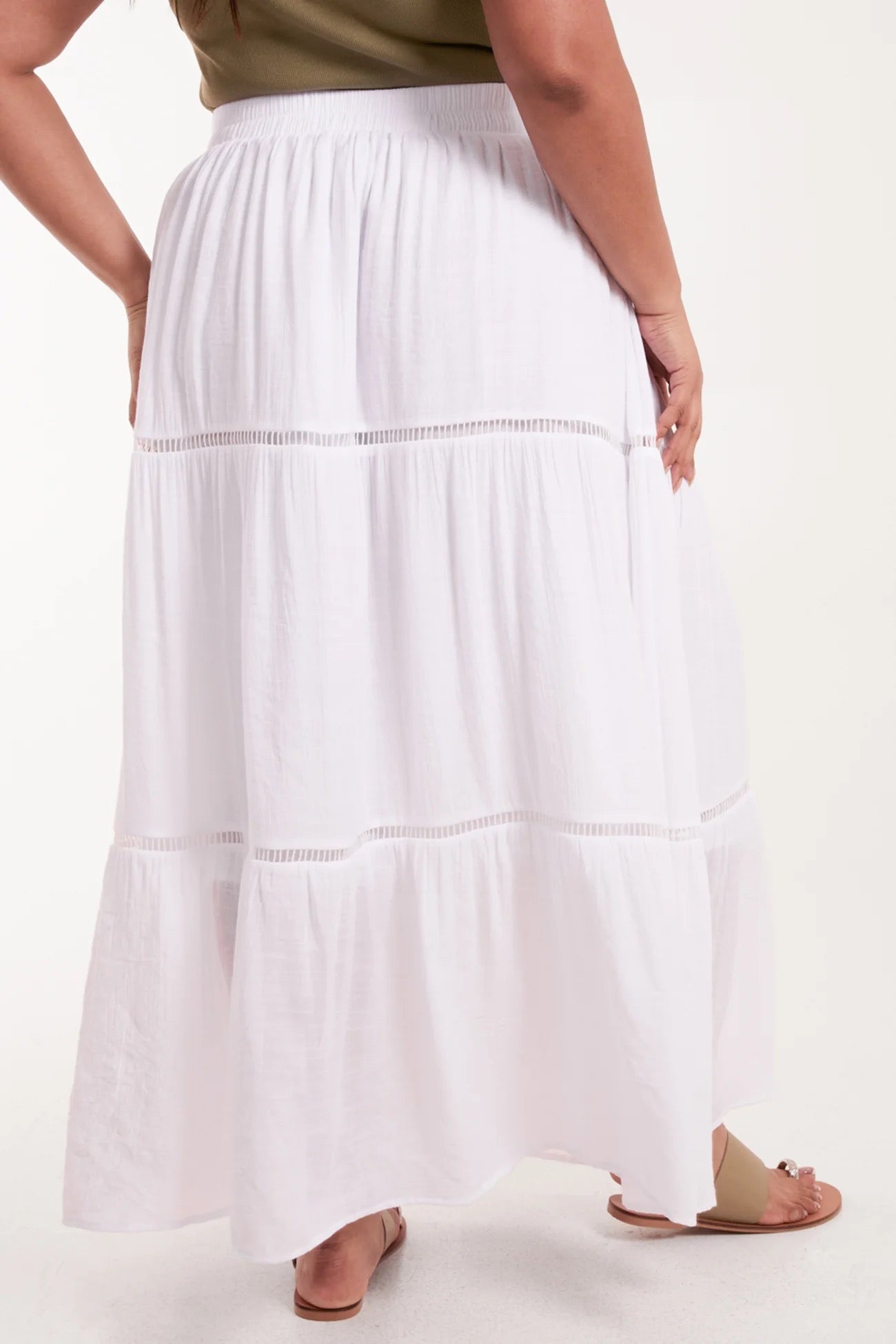 Ladder Trim Style Maxi Skirt