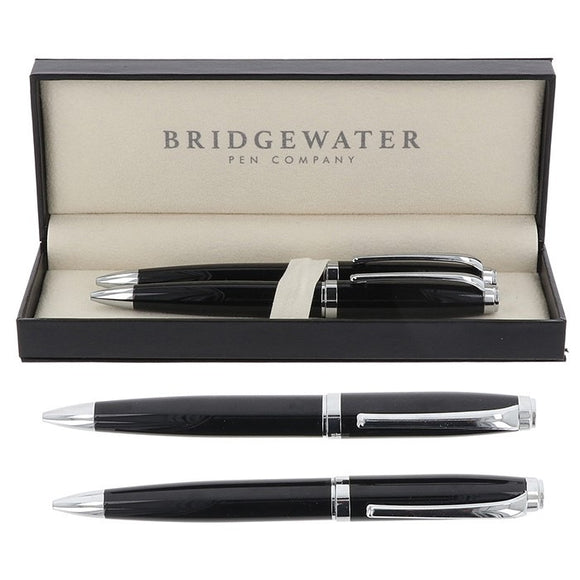 Bridgewater Chester Black & Chrome Pen and Pencil Set
