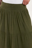 Tiered Shirred Maxi Skirt