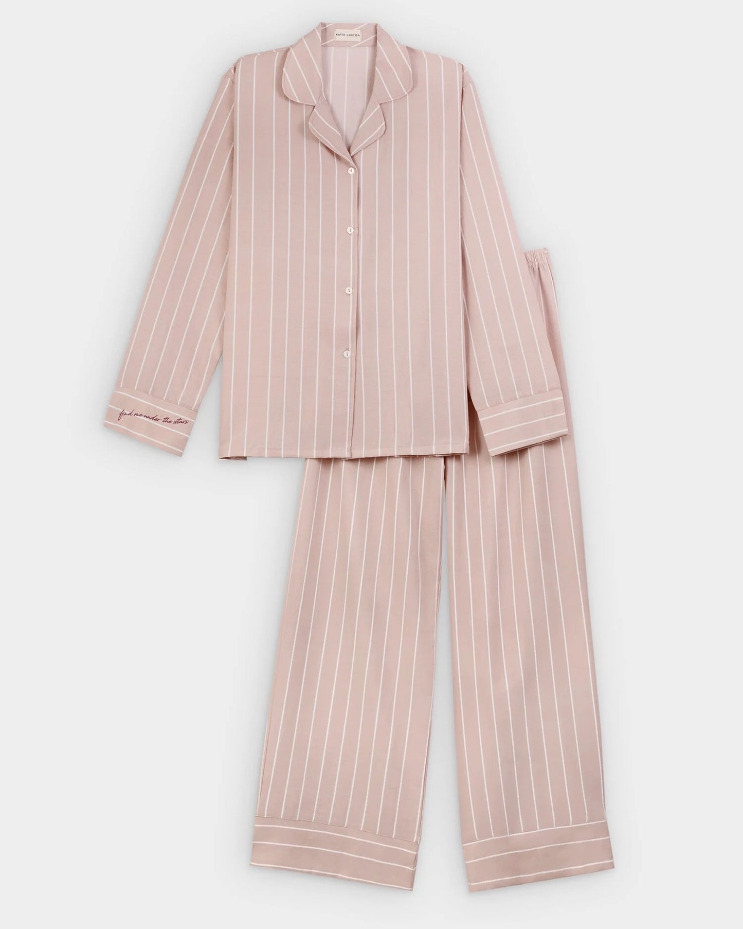 KATIE LOXTON Gift Boxed Pyjama Gift Set in Pink and White Stripe