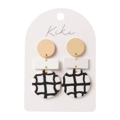 KiKi Earrings by Splosh Round Grid