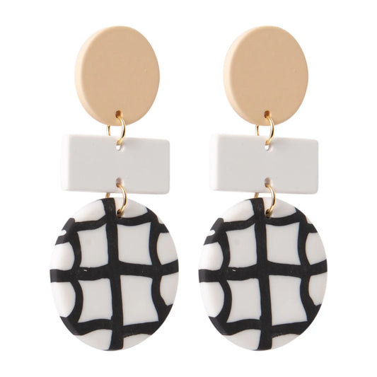 KiKi Earrings by Splosh Round Grid