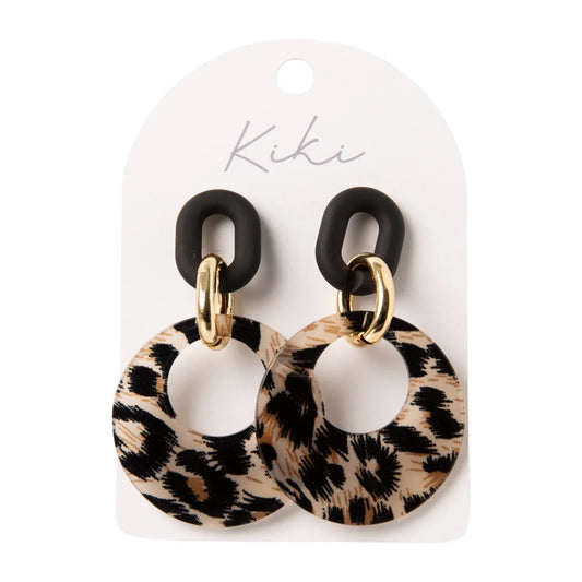 KiKi Earrings by Splosh Leopard Hoop