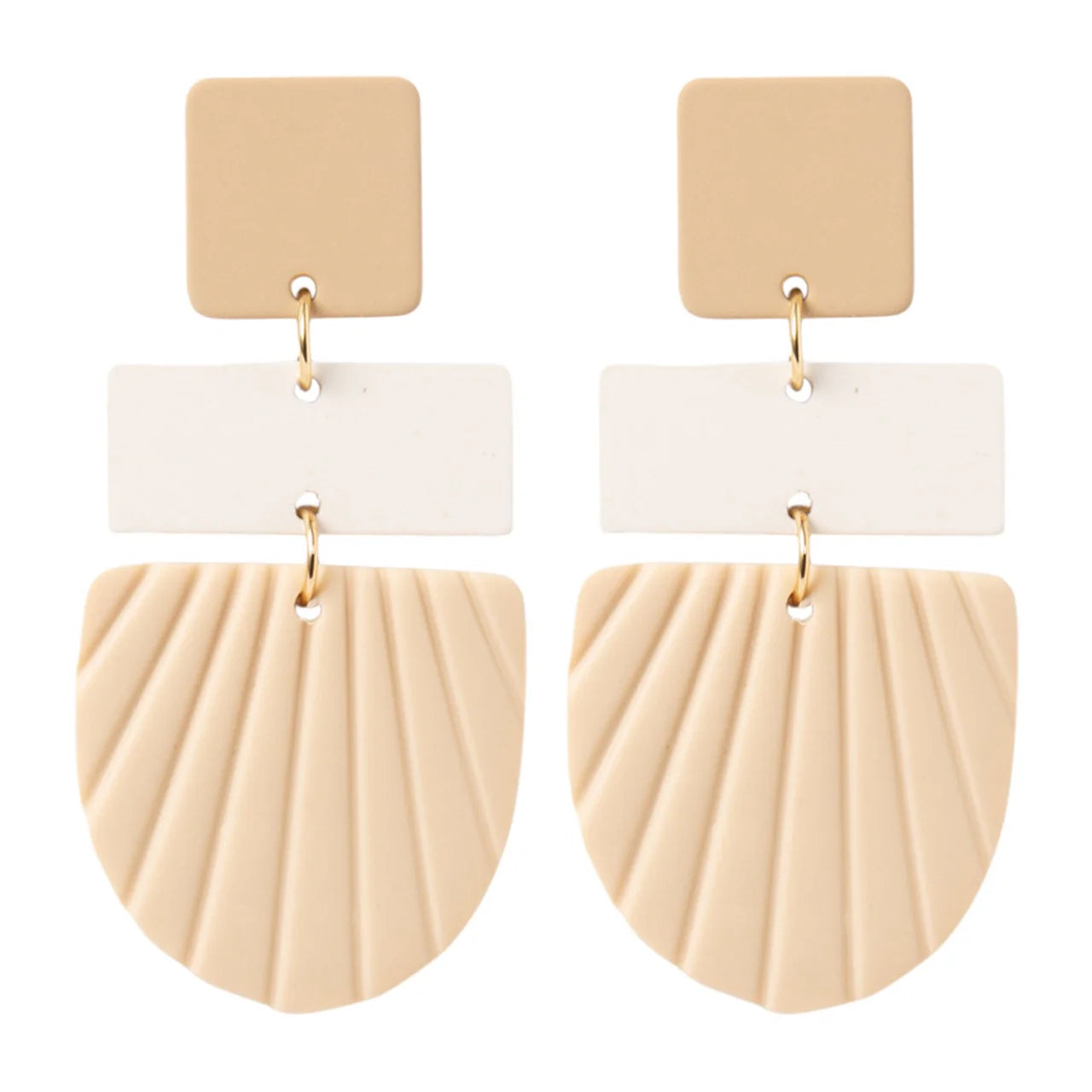 KiKi Earrings by Splosh Beige Square