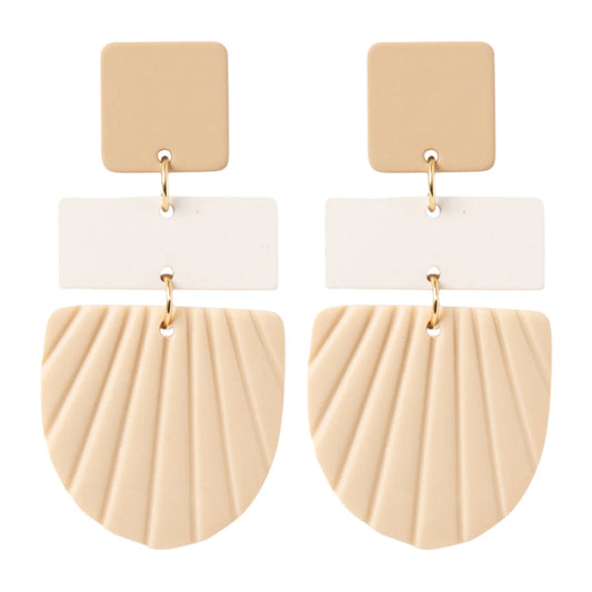 KiKi Earrings by Splosh Beige Square