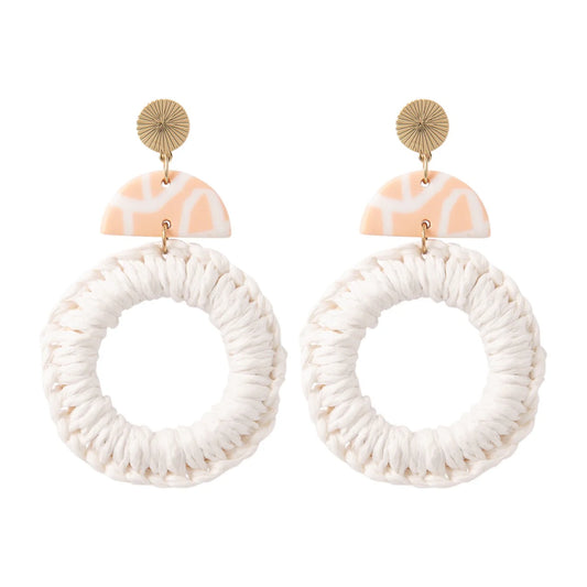 KiKi Earrings by Splosh Pink and White Hoop