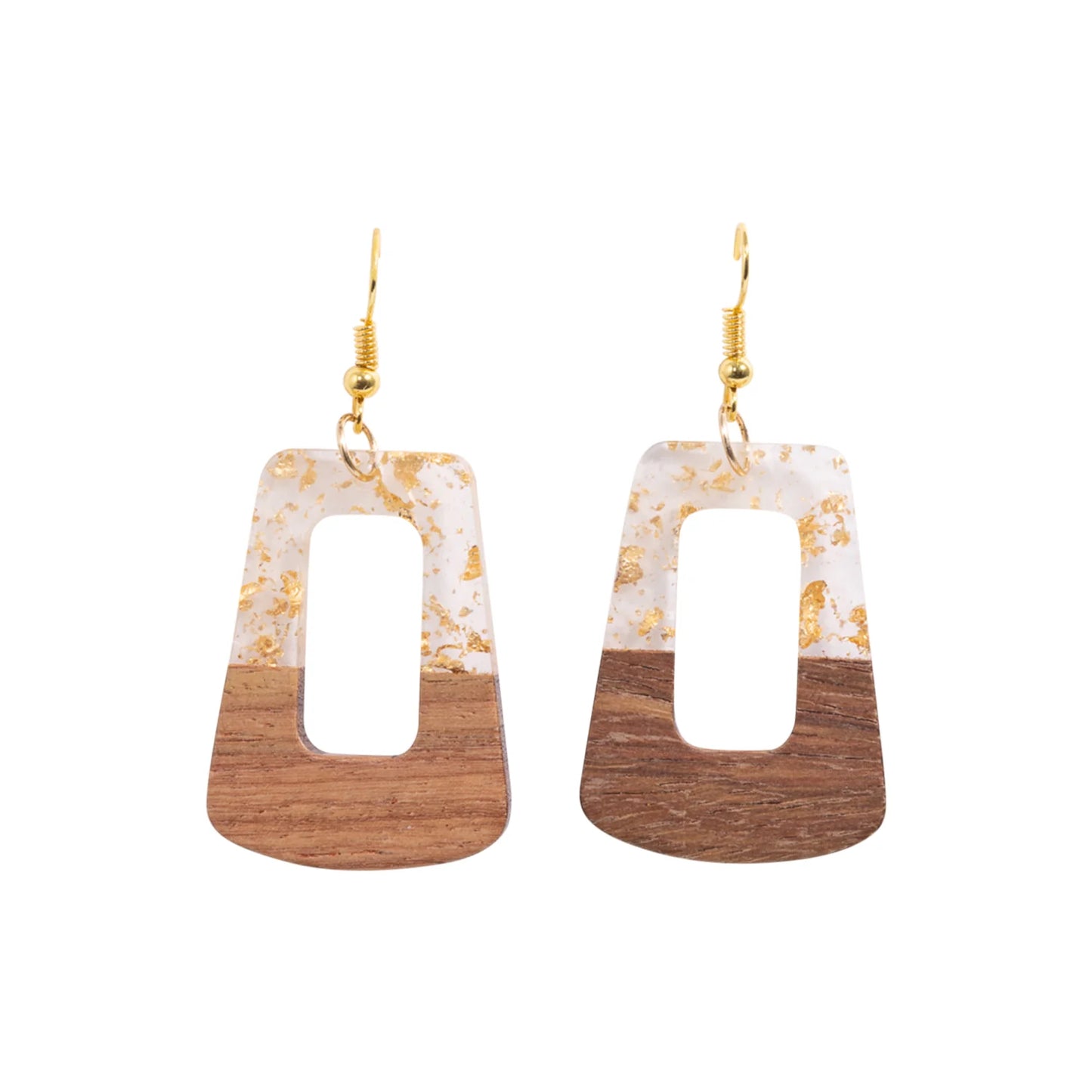 KiKi Earrings by Splosh Gold Wood Loop