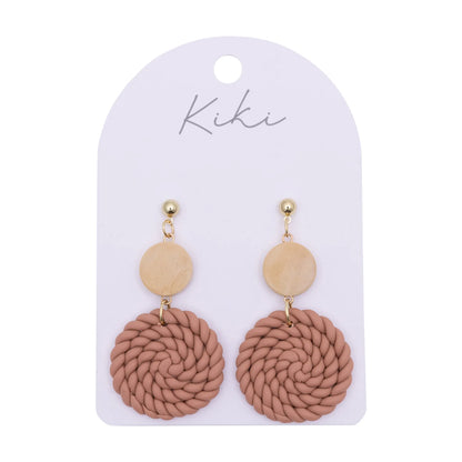 KiKi Earrings by Splosh Tan Round Weave