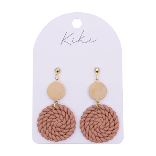 KiKi Earrings by Splosh Tan Round Weave