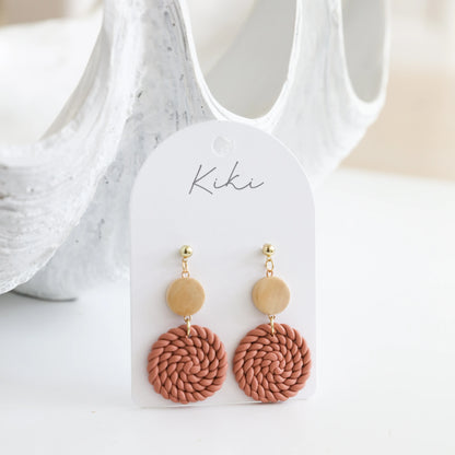 KiKi Earrings by Splosh Tan Round Weave